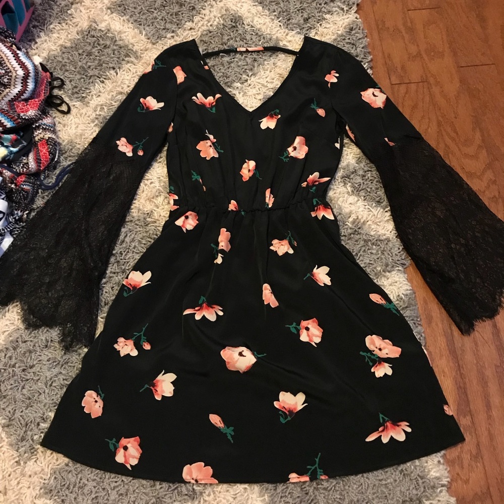 Black floral dress